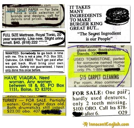 Funny and Weird Classified Ads