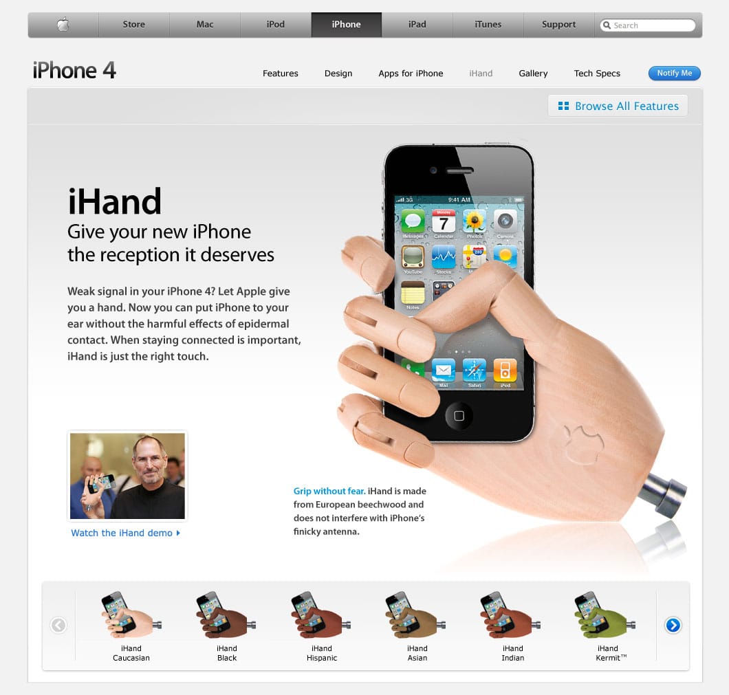 iHand – Your iPhone 4 Connection Problem Now Solved! iHand – Your iPhone 4 Connection Problem Now Solved!