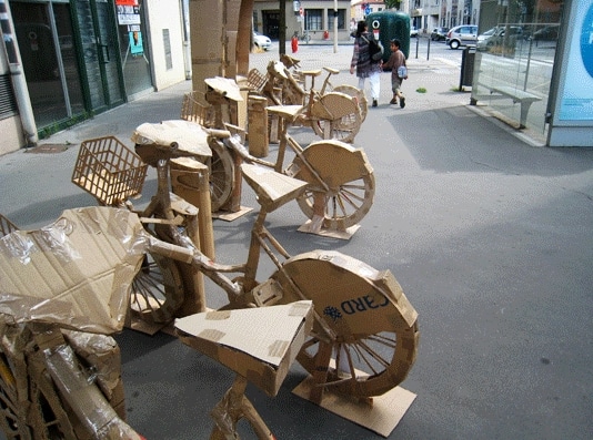 The Only Bike Station Made Entirely Out Of Cardboard