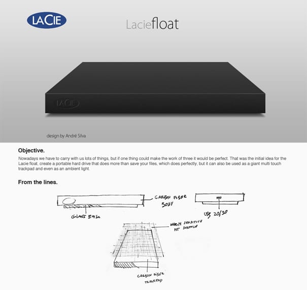Lacie Float: Hard Drives Now Get A Touch Surface Trackpad