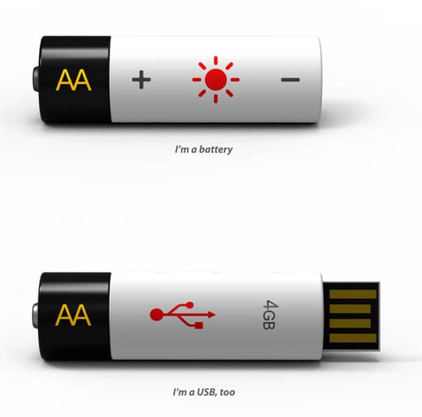 AA USB: The Flash Drive That Doubles As A Battery AA USB: The Flash Drive That Doubles As A Battery