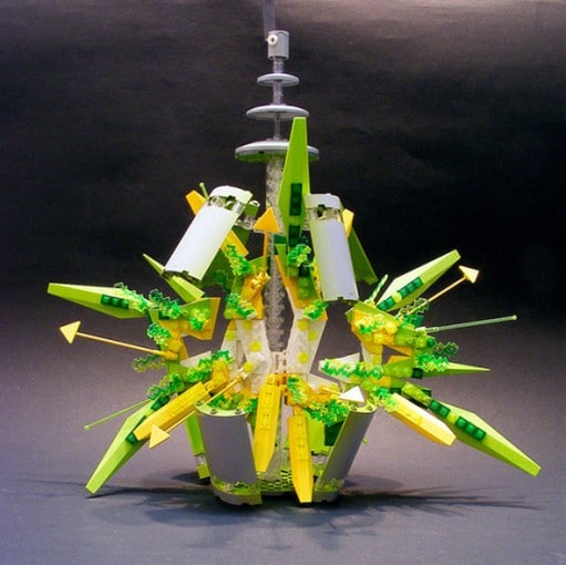 Exploding Spray Can Portrayed In Paused LEGO Build