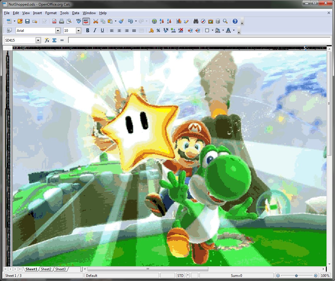 Super Mario Art Recreated In An Excel Document