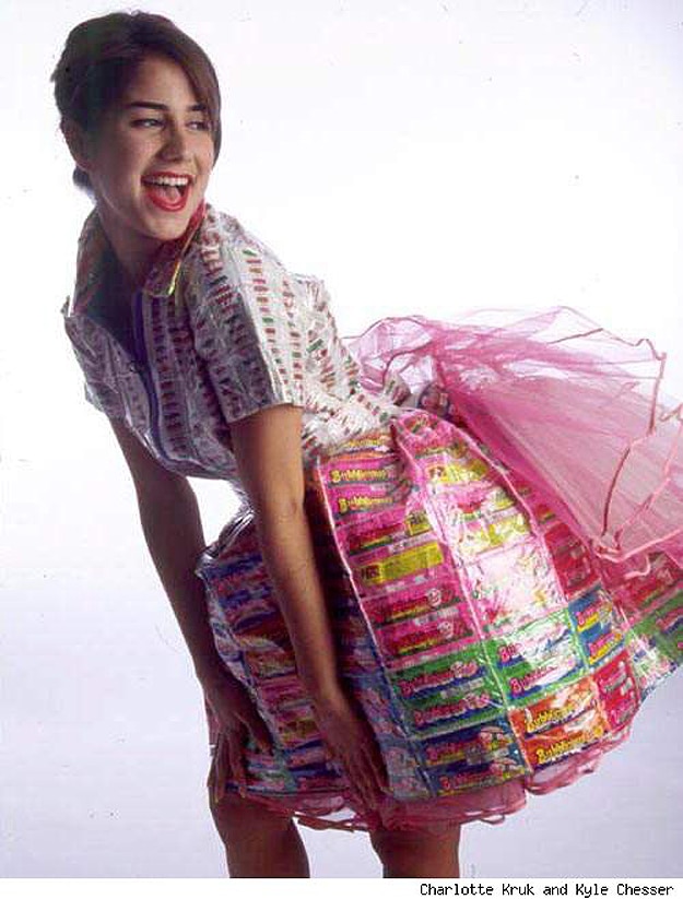 Colorful Prom Dress Made From Candy Wrappers Colorful Prom Dress Made From Candy Wrappers
