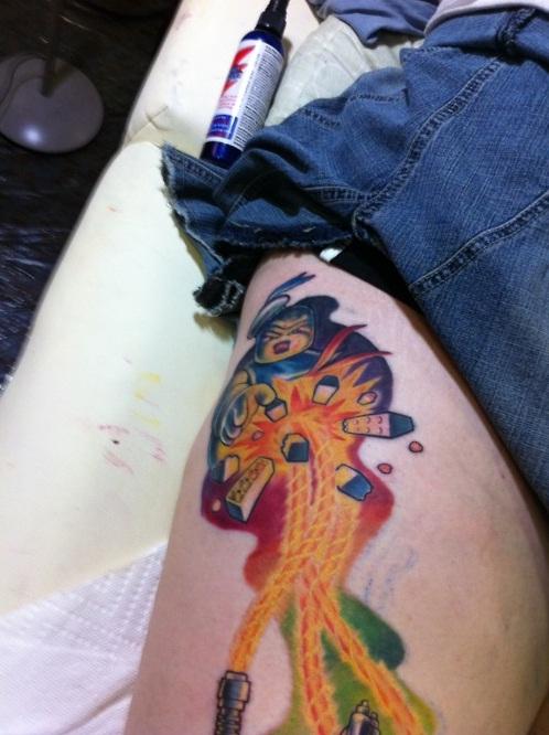 Magnificent Ghostbusters Lego Mashup Tattoo
