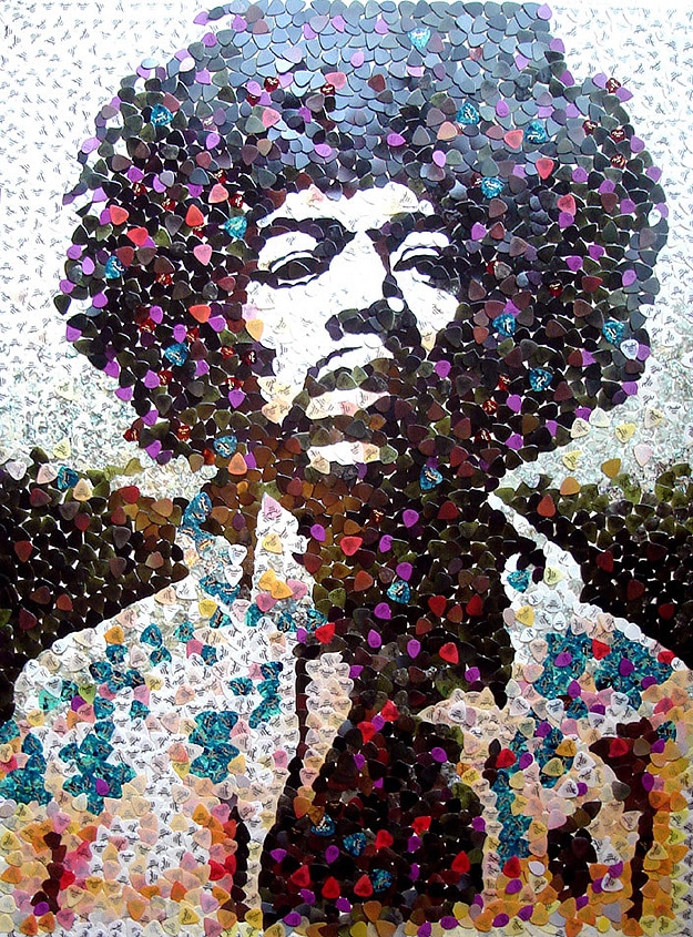 Jimi Hendrix Recreated With 5,000 Guitar Picks