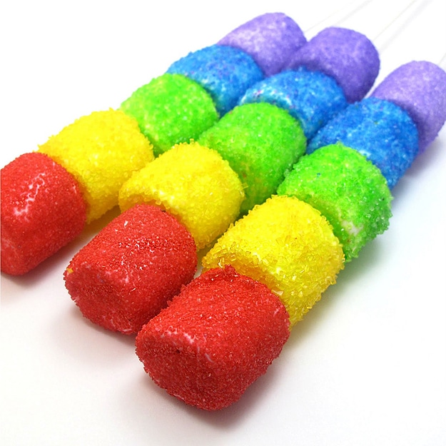 Sugar Rush: Sparkly Rainbow Marshmallow Kabobs