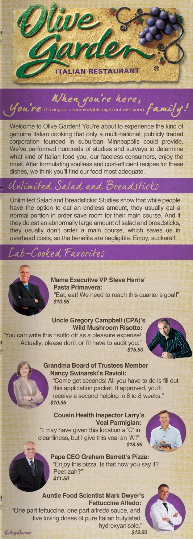 Restaurant Menus Recreated To Be Honest [Humor]