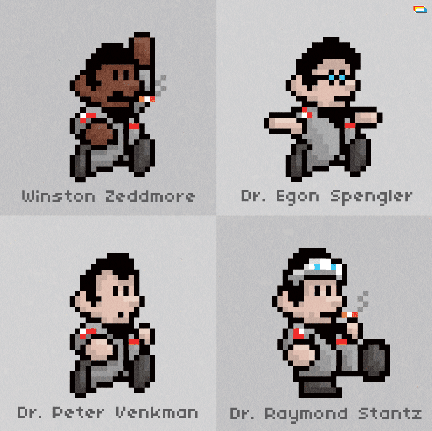 Retro 8-Bit Super Mario Ghostbusters Mashup
