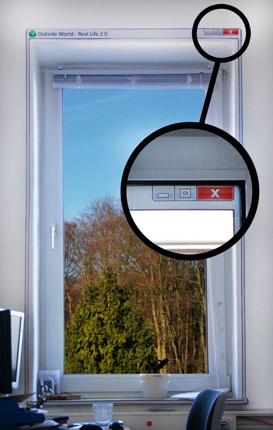 Real Life 2.0 Windows Sticker Real Life 2.0 Windows Sticker