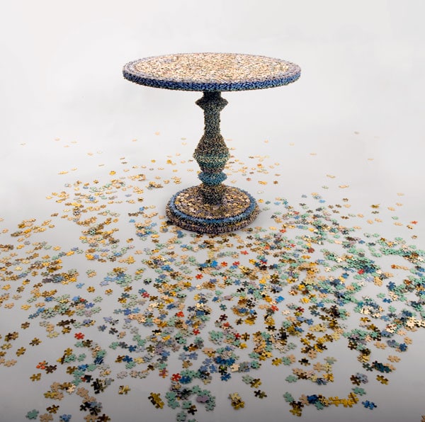 Missing Pieces: Jigsaw Puzzle Table & Lamp