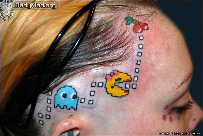 Retro Tattoos Dedicate Skin To Pac-Man Retro Tattoos Dedicate Skin To Pac-Man
