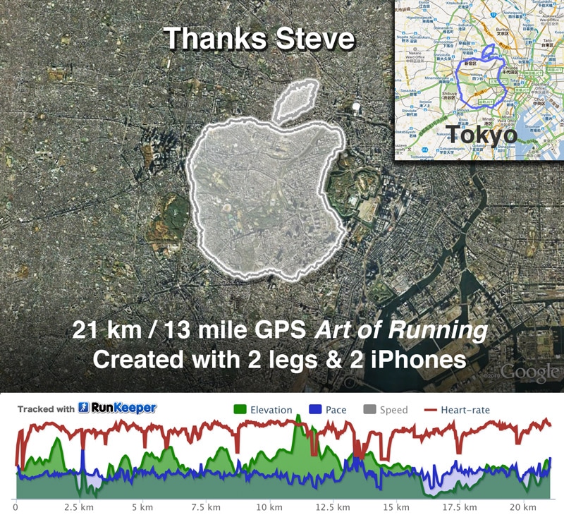 Guy Creates The Apple Logo By Running With A GPS In Tokyo Guy Creates The Apple Logo By Running With A GPS In Tokyo