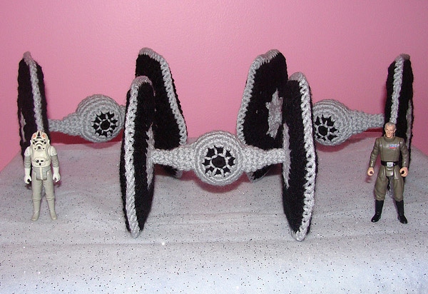Crocheted Star Wars Tie Fighters: A Softer Edge To The Dark Side Crocheted Star Wars Tie Fighters: A Softer Edge To The Dark Side