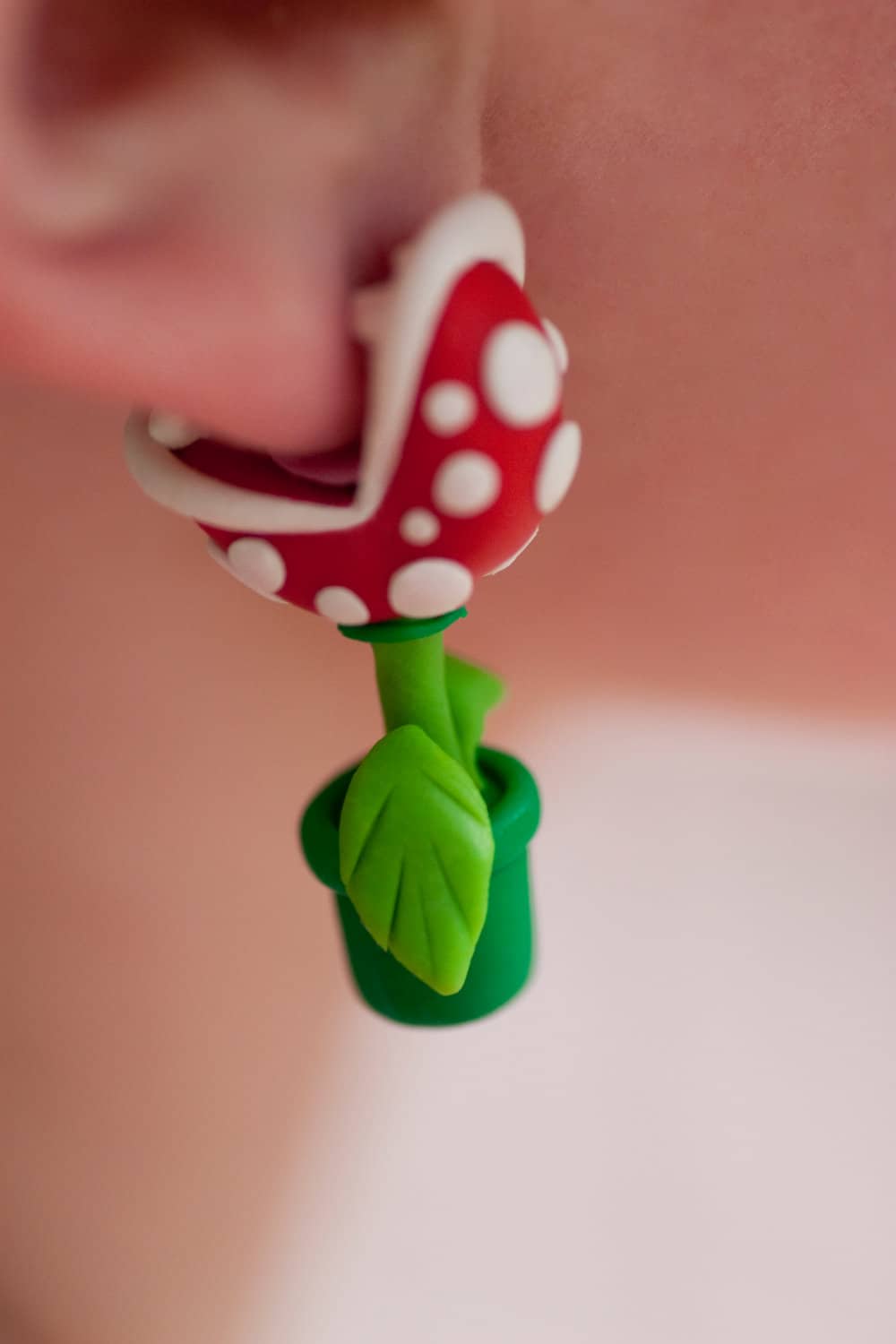 Super Mario Piranha Plant Earring: Brilliant Nerd Accessory Super Mario Piranha Plant Earring: Brilliant Nerd Accessory
