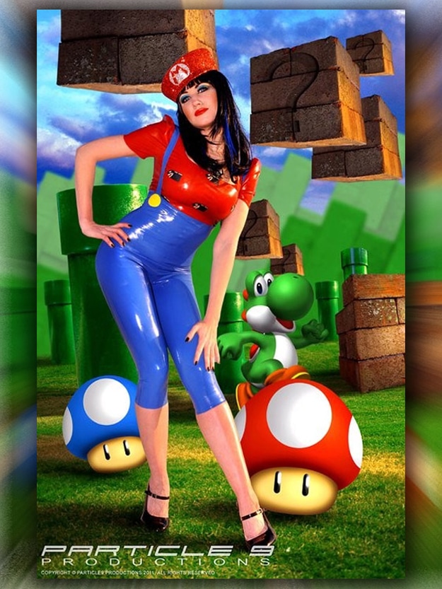 Ooh La La! Sexy Super Mario Latex Cosplay Costume Ooh La La! Sexy Super Mario Latex Cosplay Costume