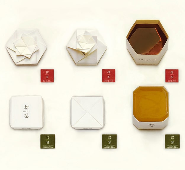 Inspiration: A Tea Bag Package Folds Into An Origami Cup Inspiration: A Tea Bag Package Folds Into An Origami Cup