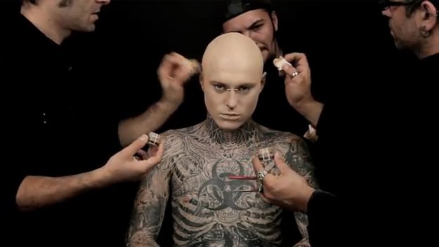 Zombie Boy Makes Full Body Tattoo Disappear In Commercial Zombie Boy Makes Full Body Tattoo Disappear In Commercial
