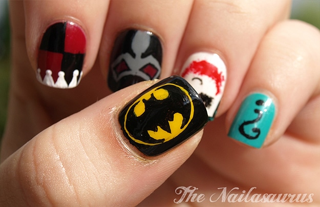 A Comic Book Manicure: Batman & Supervillain Nail Art A Comic Book Manicure: Batman & Supervillain Nail Art