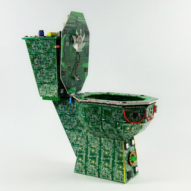 The Royal Data Throne: A Circuit Board Toilet Design