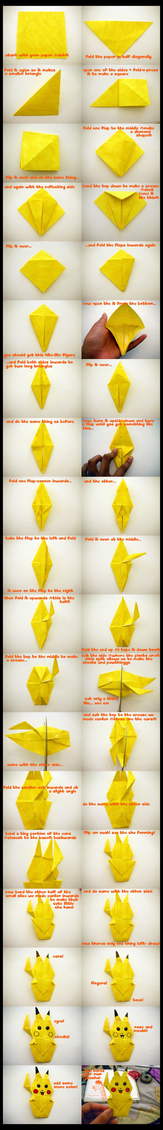 How To: Make An Origami Pikachu