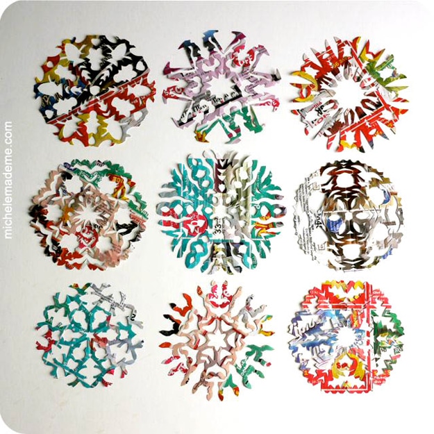 DIY Snowflakes Made From Junk Mail DIY Snowflakes Made From Junk Mail