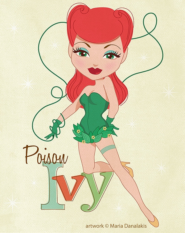 Cat Woman, Poison Ivy & Harley Quinn Pin-Up Art