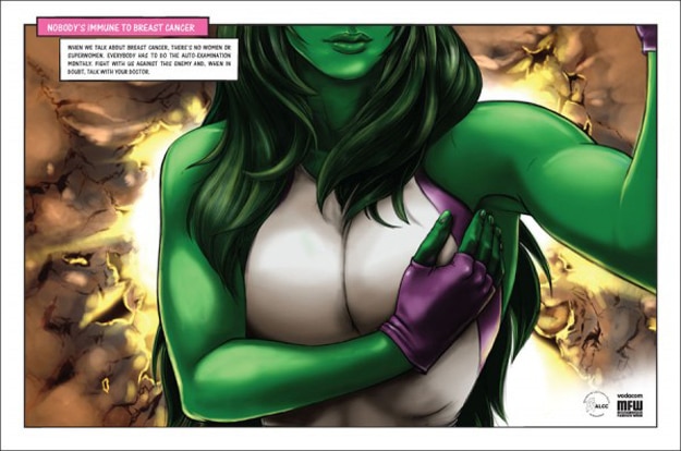 Women Superheroes: Creative Breast Exam PSA Illustrations Women Superheroes: Creative Breast Exam PSA Illustrations