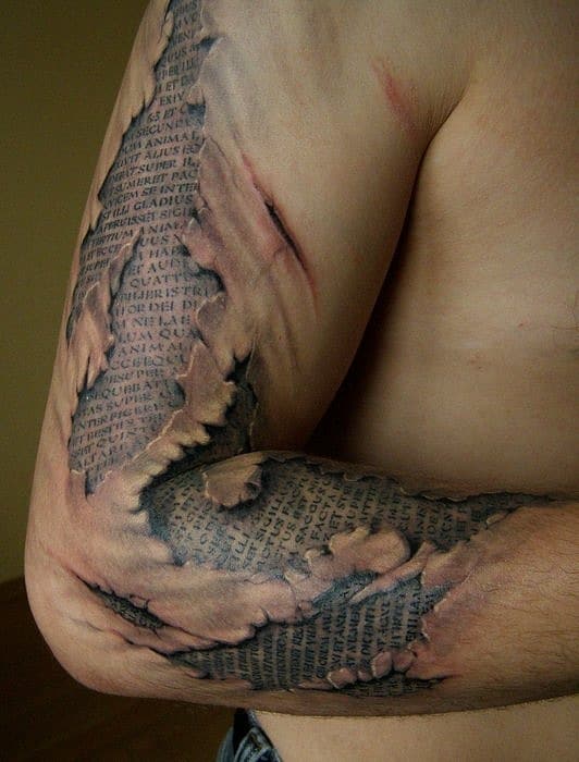 Words Under The Skin Tattoo Is Horrifically Cool