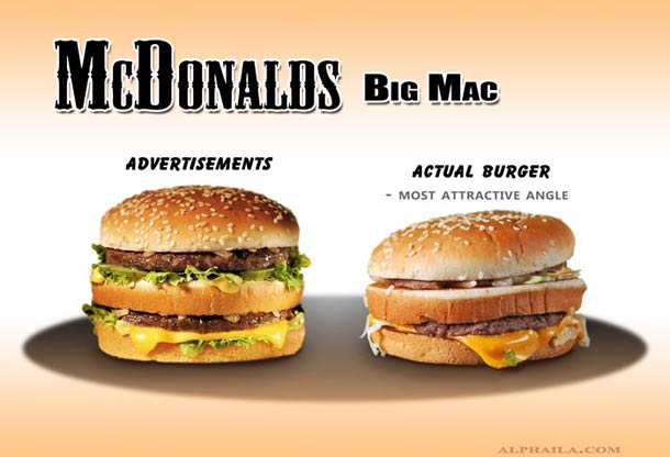 Advertised Fast Food Compared To The Real Deal Advertised Fast Food Compared To The Real Deal