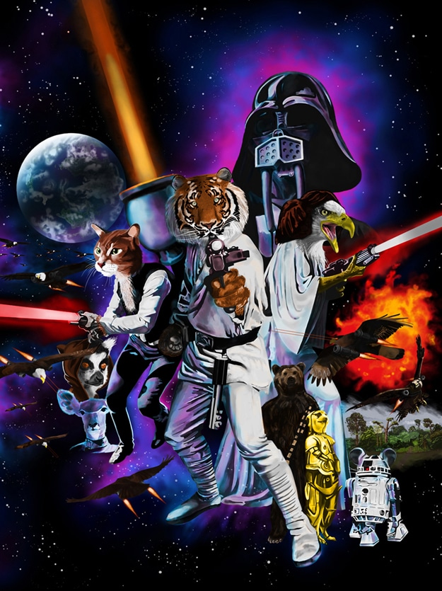 Star Wars Inspired Animal Wars Illustration