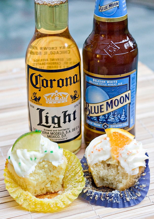 Beer Cupcakes: Corona & Blue Moon Sweetness Beer Cupcakes: Corona & Blue Moon Sweetness
