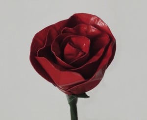 Red Roses Made From Tape