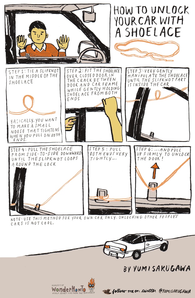 How To: Unlock Your Car With A Shoelace How To: Unlock Your Car With A Shoelace