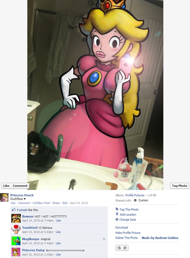 Video Game Characters & Their Fake Facebook Photos Video Game Characters & Their Fake Facebook Photos