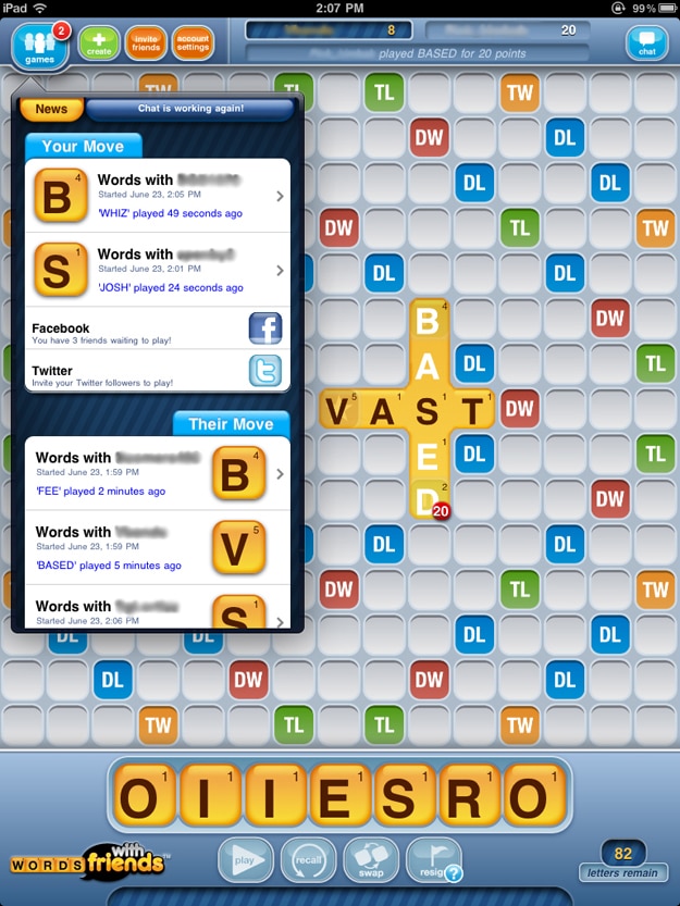 Scrabble Like iPad Game