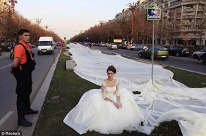 World's Longest Wedding Dress Train (Almost 2 Miles Long) Bit Rebels