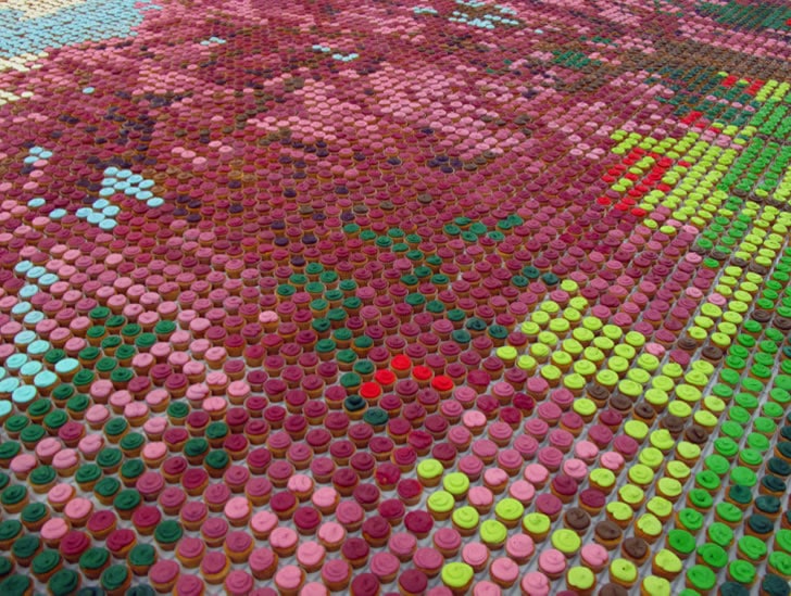 Massive Cherry Blossom Tree Painting Made Out Of Cupcakes Massive Cherry Blossom Tree Painting Made Out Of Cupcakes