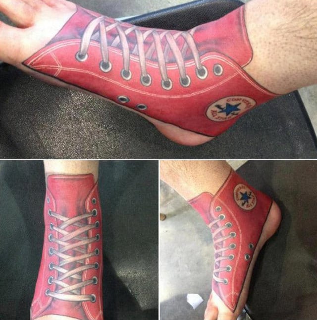 Converse Shoe Foot Tattoo For The Trendy