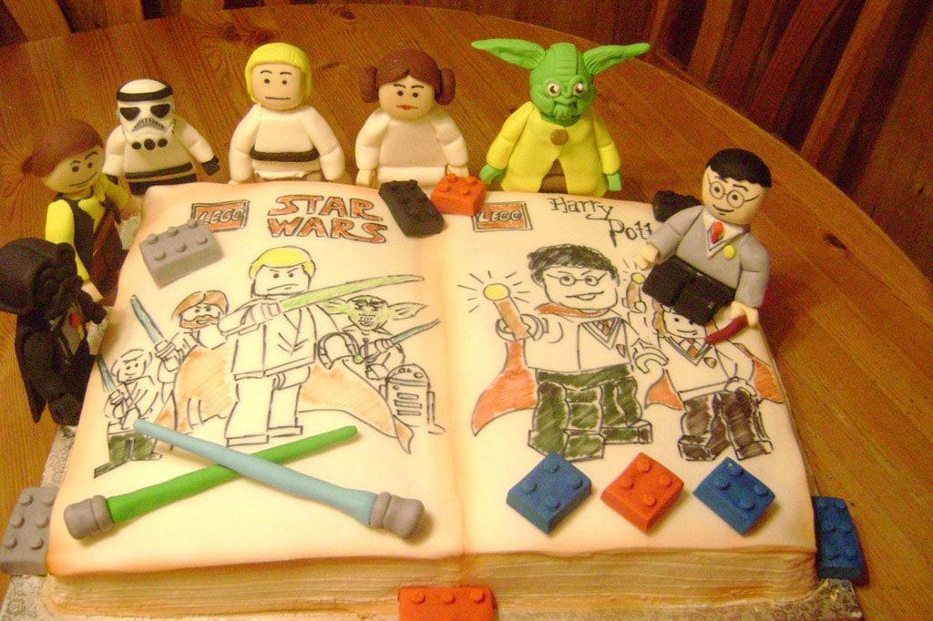 Star Wars, Harry Potter & Lego All On One Magically Geeky Cake