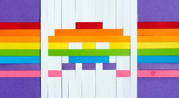 DIY Space Invaders Pixelated Paper Art