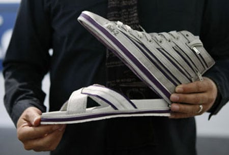 Zipper Equipped Sneakers Become Flip-Flops In A Jiffy Zipper Equipped Sneakers Become Flip-Flops In A Jiffy