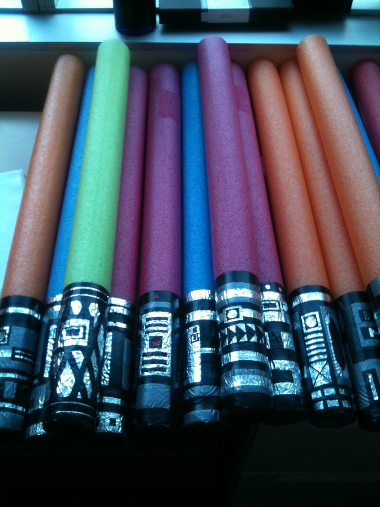 Easy DIY Star Wars Lightsabers Made From Pool Noodles