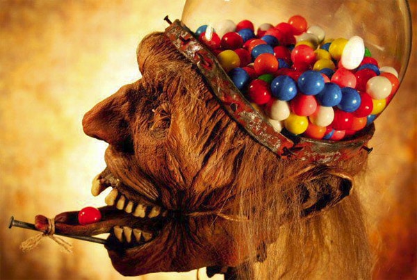 Horrifying Zombie Head Taxidermy Gumball Machine Horrifying Zombie Head Taxidermy Gumball Machine
