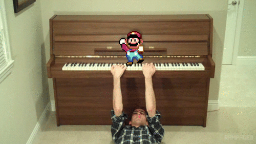 Backwards Piano Man Plays Super Mario Song While…Backwards