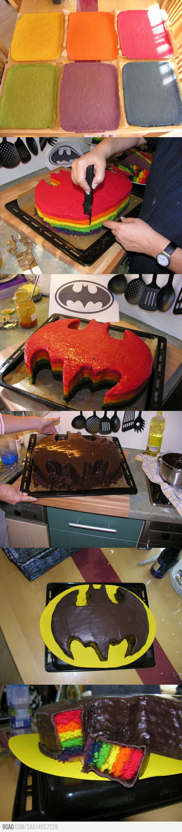 Best Rainbow-Colored Batman Cake Ever Baked Best Rainbow-Colored Batman Cake Ever Baked