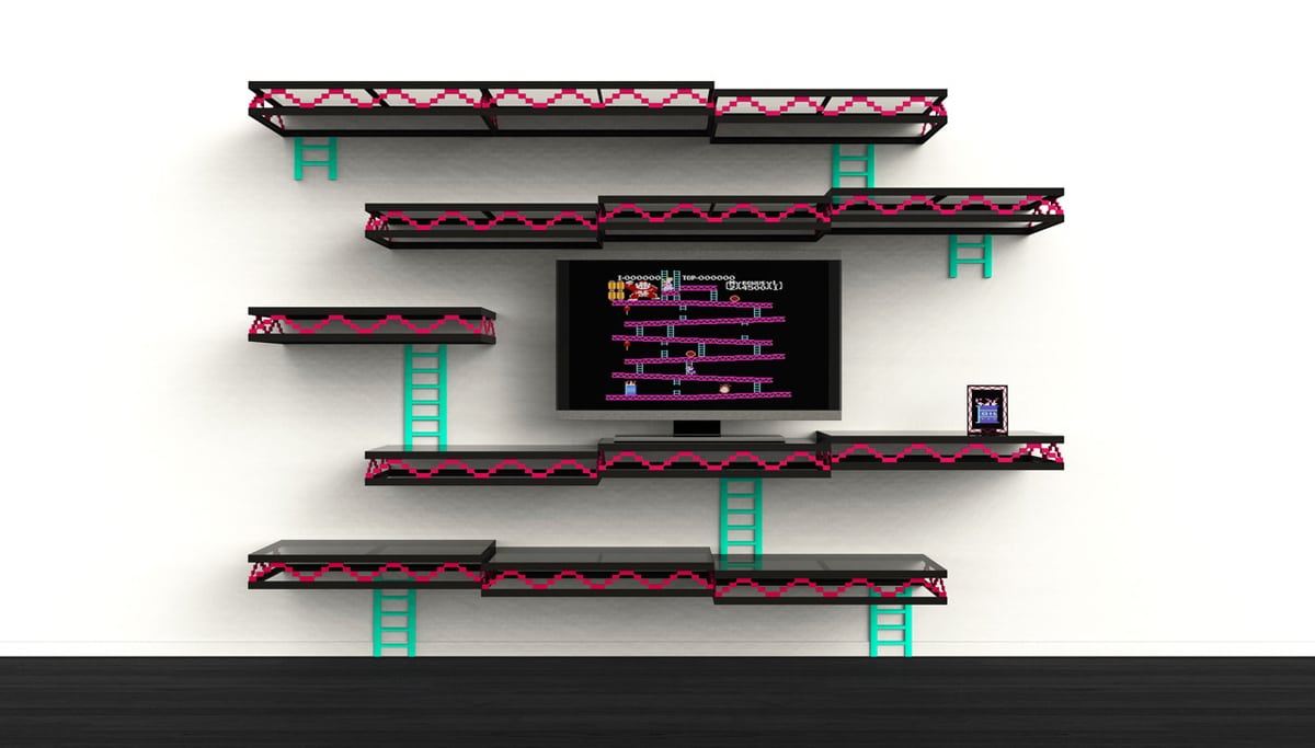 Retro Gaming Decor: The Geeky Donkey Kong Wall Shelf Retro Gaming Decor: The Geeky Donkey Kong Wall Shelf
