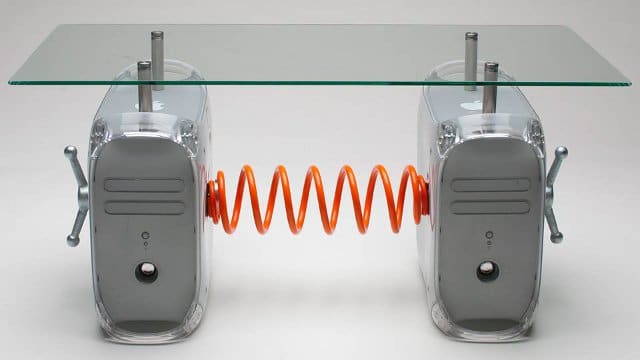 Retro Table Created Out Of Old Mac G4 Computers