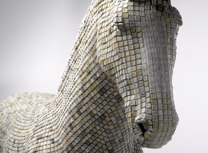 Trojan Horse Created From Thousands Of Computer Keyboard Keys