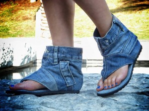 Denim Shoes: Ferociously Funky Sandals Made From Vintage Jeans